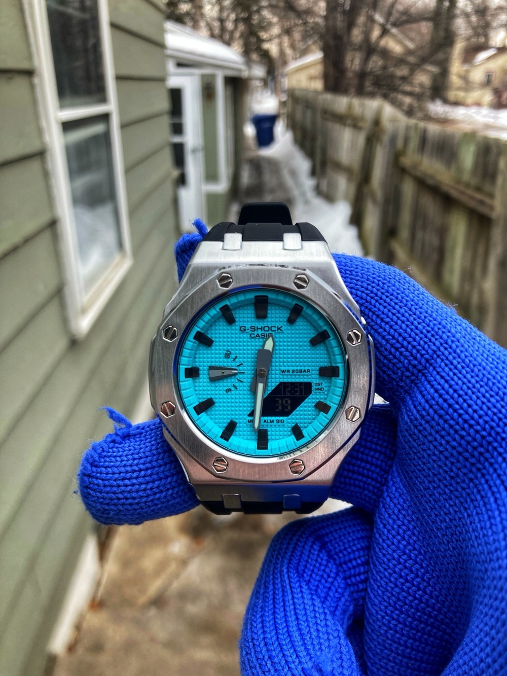 Custom G Shock Metal Teal and Black Color-way  Rm Style